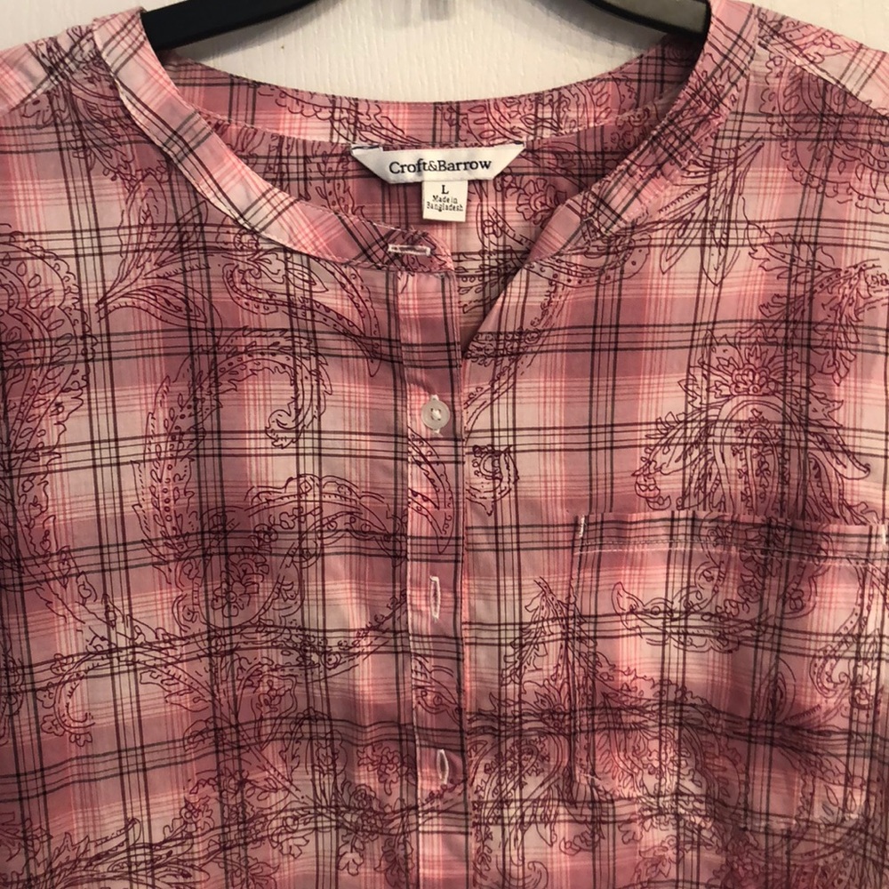 croft and barrow plaid shirt NWT